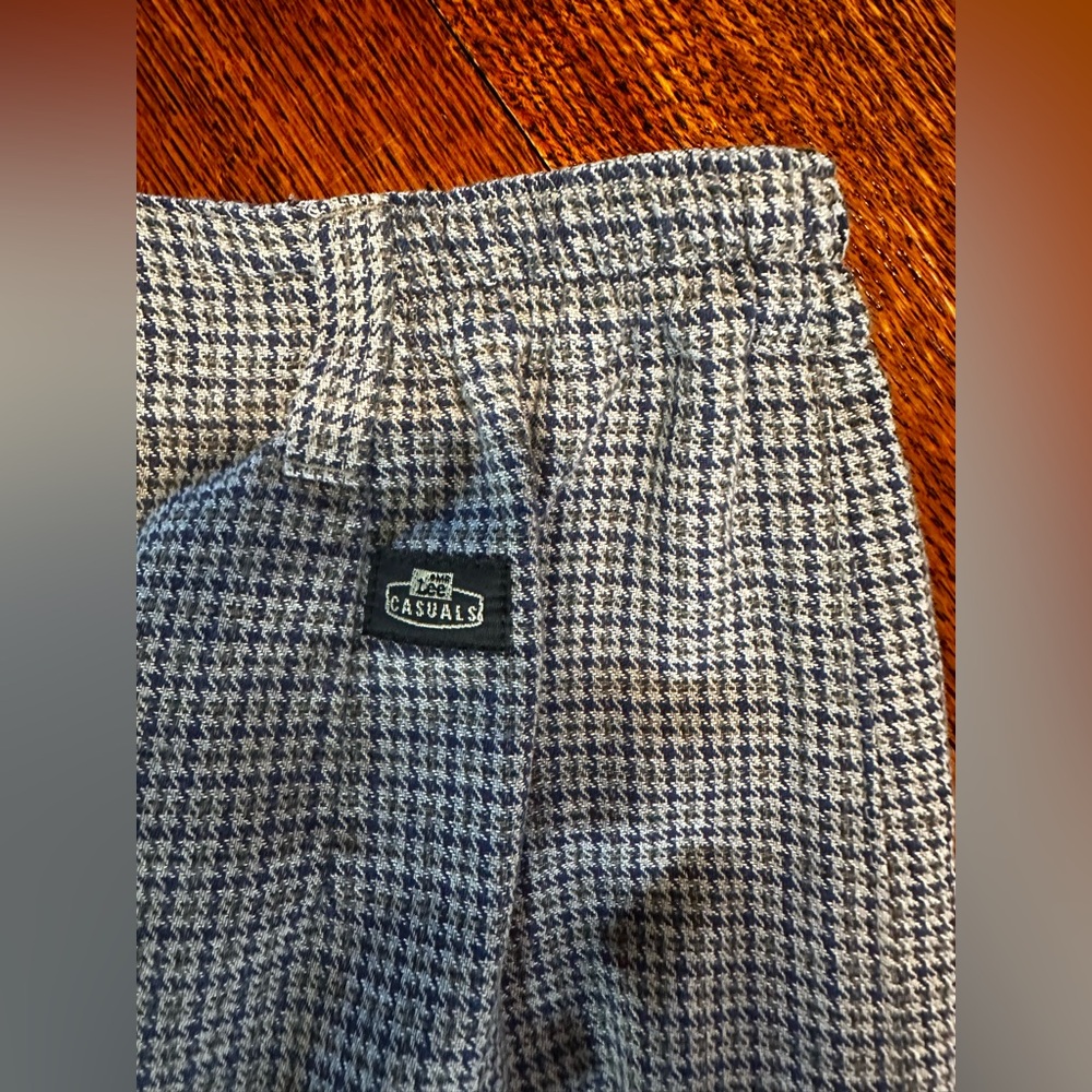 Vintage 80s LEE Casuals Houndstooth High Waisted Pants Size 14P Trousers Slacks - Picture 3 of 7
